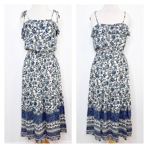 Good Hart Dresses & Skirts - Good Hart Womens Maisie Midi Dress Size Small Blue Cottagecore Summer Beach Boho